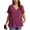 Fuchsia, variant on Fantaslook Plus Size Blouses for Women Pleated Button Short Sleeve Shirts Casual V Neck Tunic Tops