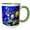 Green/White, variant on 3drose, Very Colorful Fish, 15oz Mug