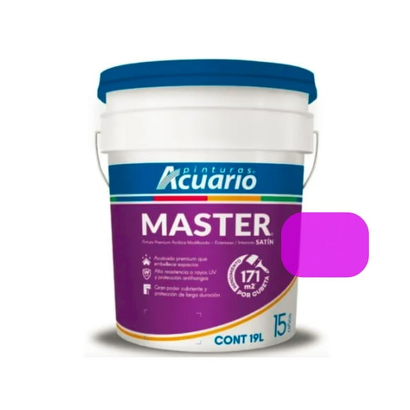PINTURA VINILICA SATINADA MASTER COLORES MORADOS ACUARIO CUBETA