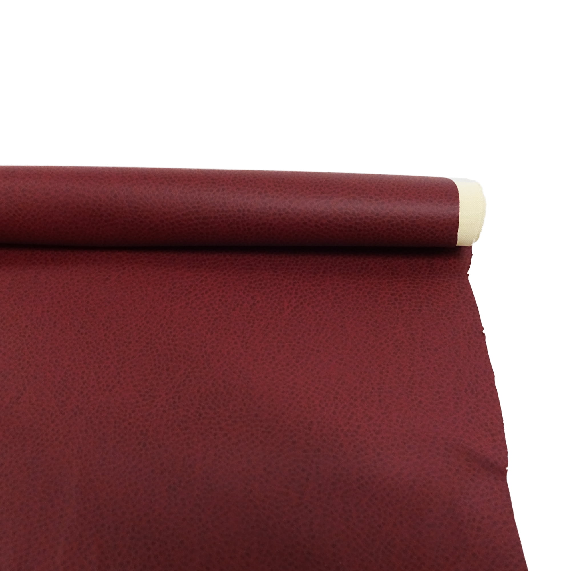 Shason Textile 54" x 4 Yards 100% Polyester Faux Leopard Leather Craft, Burgundy