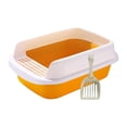thumbnail image 1 of Caja de arena para gatos Sunnimix Bandeja de arena para gatos grande semicerrado Amarillo medio, 1 of 8