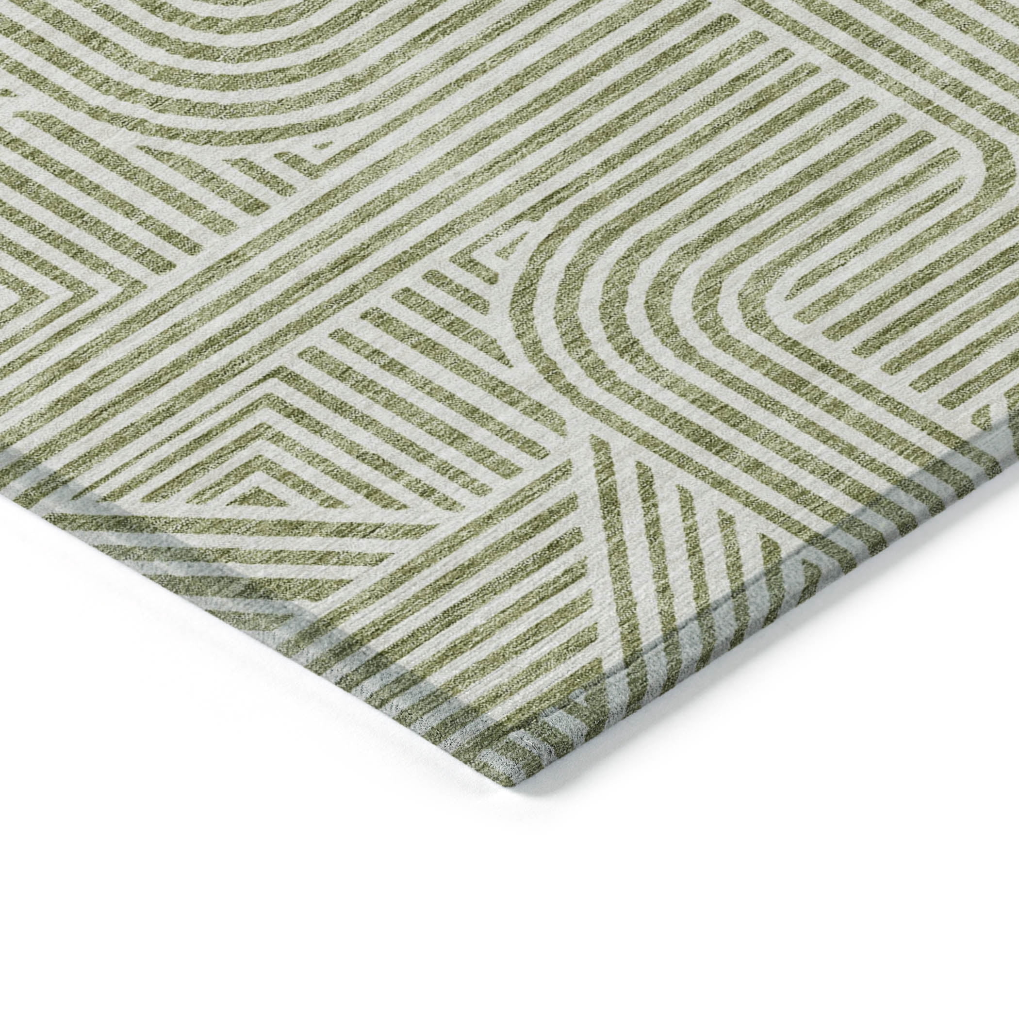 Addison Rugs Chantille Indoor/Outdoor Transitional Lines Aloe Washable Rectangle Rug, 1'8" x 2'6"