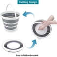 thumbnail image 3 of 2 Pack Collapsible Plastic Bucket 10L Each 2.6 Gallon Cleaning Mop Buckets with Handle Outdoor Car Washing Tub Foldable Portable Camping Gardening Fishing Water Pot Pail Space Saving Round, 3 of 5