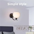 thumbnail image 4 of Lámpara De Pared De Luz Cálida De Estilo Nórdico Europeo Moderno Pantalla De Vidrio Led Lámpara Led De Pared Interior Artesanía De Hierro Lámpara De Pared De Cabecera Elegante Para Habitación Pasillo Speravity HA025137-02, 4 of 7