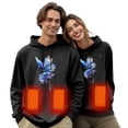 thumbnail image 2 of Gamivast Heated Sweatshirts for Men and Women Hooded 5 Heating Areas and 3-levels Pullover with Pocket Butterflies Printed Washable Hoodies Hiking Outerwear no Power Bank, 2 of 5