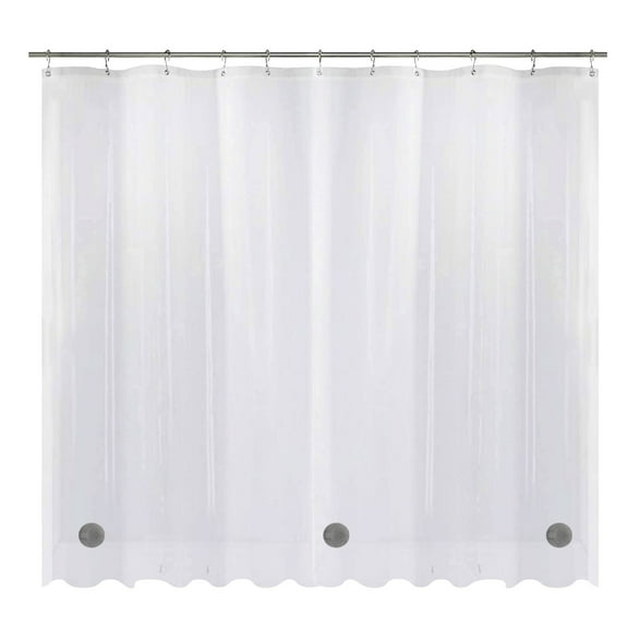 Clear Non-Toxic Mold-Resistant Waterproof Bath Shower Curtain Liner - PEVA Material, 71x71inch/180x180cm, Weighted Hem, Machine Washable, Includes Hooks (Bathroom Use)
