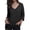 Black, variant on Women's V Neck 3/4 Sleeve Knit Sweater, Casual Loose Acrylic Pullover with Chest Pocket, Solid Color