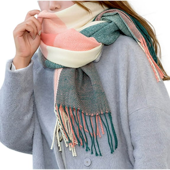 Caywon Women's Fashion Plaid Scarf Winter Fall Warm Soft Comfortable Stylish Cold Weather Accessory Cozy Scarf for Ladies Versatile Daily Wear Casual Outdoor Use