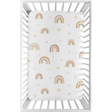 UPC: 0846480091493 | Boho Rainbow Fitted Mini Crib Sheet by Sweet Jojo Designs
