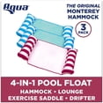 thumbnail image 2 of Hamaca Pool Float Aqua Monterey, paquete de 3, azul claro y rayas, 2 of 6
