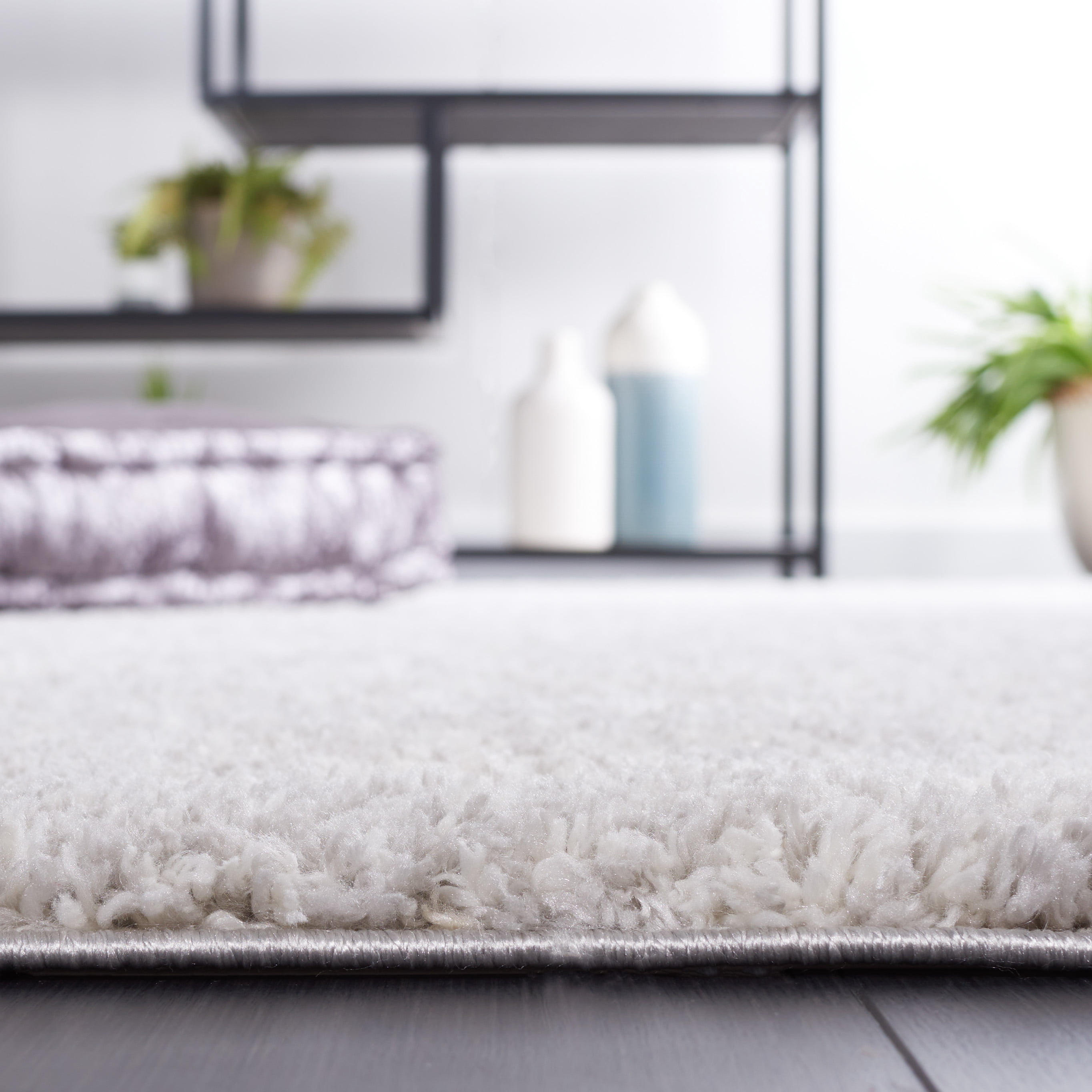 SAFAVIEH Berber Shag Torvald Abstract Area Rug, Grey/Ivory, 8' x 10'