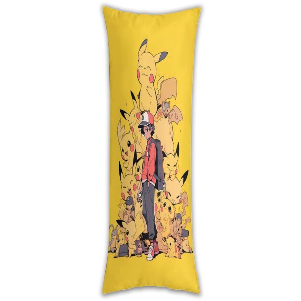 Funda de almohada Pokémon, funda de almohada larga de cuerpo entero, almohada de compañero de juegos para niños, cojín de sofá, muebles para el hogar, decoraciones de cama de 20" x 54"