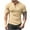 Khaki, variant on LYEAA Mens Tees Short Sleeve Three Buttons Crew Neck Athletic Workout Fitted Summer Pullover T-shirts Solid Training Casual Soft Comfortable Breathable Men's Tops Red M