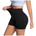 thumbnail image 4 of felwors Tummy Control Biker Shorts Lifting Seamless Yoga Athletic with Pockets Running Black for Size XL, 4 of 5