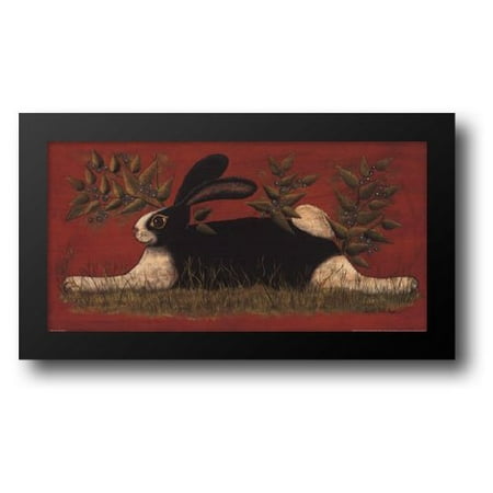 - FrameToWall - Red Folk Bunny 20x12 Framed Art Print by Hilliker, Lisa