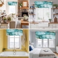 thumbnail image 5 of Teal Marble Kitchen Curtain Valances for Windows Farmhouse Short Curtains, Golden Ink Painting Abstract Art Rod Pocket Valance Curtain for Bedroom Cafe Living Room, 5 of 8