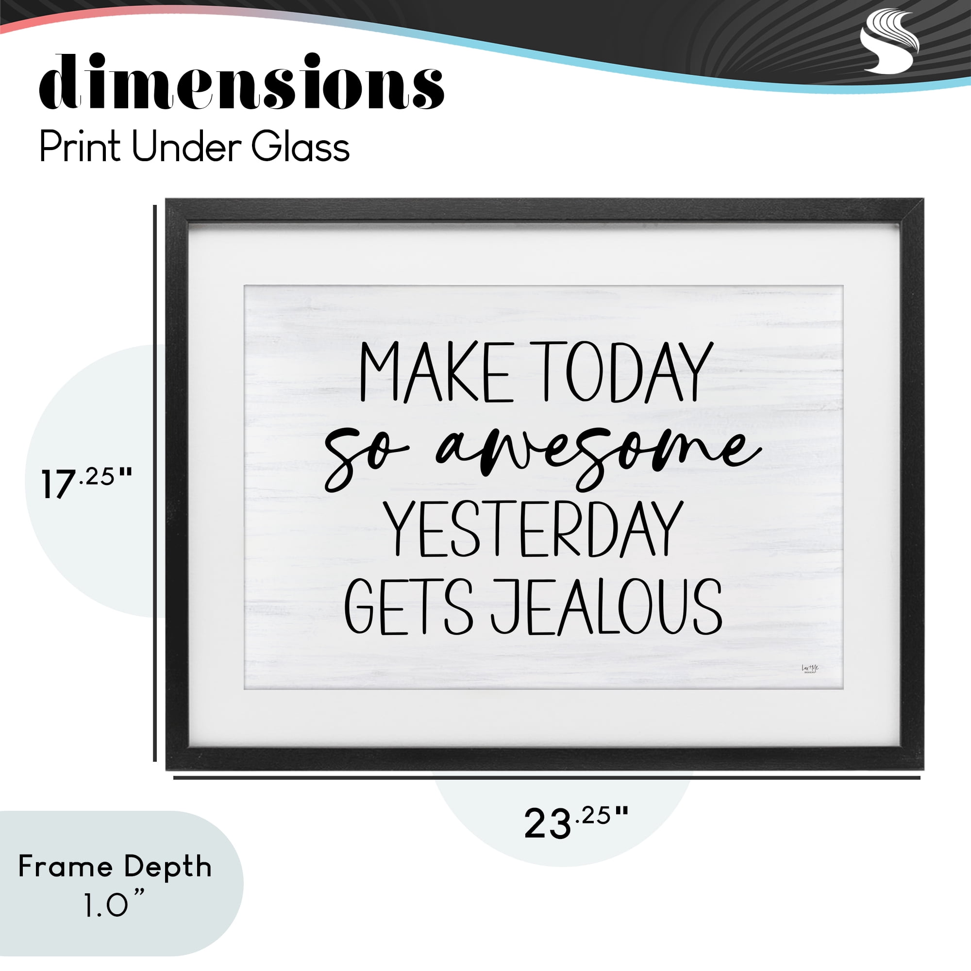 Stupell Industries Today So Awesome Yesterday Jealous Black Framed Print Under Glass, design by Lux + Me Designs
