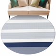 thumbnail image 2 of Navy Blue Stripe Round Area Rug 6 FT, Non Slip Bedroom Rugs, Modern Rustic Horizontal Blue Striped Washable Soft Circular Carpet Non-Shedding Floor Mat for Kitchen Dining Room Home Office Kids Room, 2 of 8