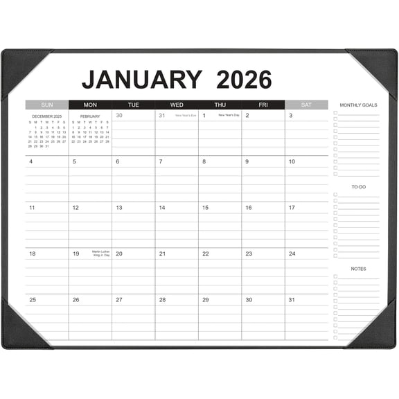 Desk Calendar 2026-2027 with Mat – 22" x 17" Large Pad Runs from January 2026 to June 2027, Office Supplies Desktop Monthly for Home &
