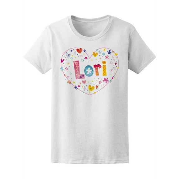 Lori Colorful Floral Heart T-Shirt Women -Image by Shutterstock, Female XX-Large