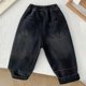 thumbnail image 4 of Odeerbi 1-10 Años Niños Vaqueros Lindos Pantalones de Vaquero Retro de Color Sólido Pantalones de Vaquero de Cintura Elástica, 4 of 6