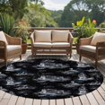thumbnail image 4 of Nautical Ship Round Area Rug 7Ft Washable Circle Rugs for Dorm Laundry Room, Vintage Black Coastal Lighthouse Mountain Non-Slip Carpet Floor Mats Indoor Outdoor Carpet Runner Aesthetic Home Decor, 4 of 8