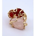 thumbnail image 5 of Natural Rose Quartz & Red Jade Gold Adjustable Ring NRQRJGAR, 5 of 9
