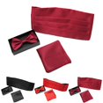 thumbnail image 2 of Bangcool Men Tuxedo Accessories Fashion 3PCS Solid Color Pocket Square Bow Tie Cummerbund, 2 of 10
