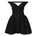 thumbnail image 2 of Summer Dresses for Women Sleeveless Off Shoulder V Neck Backless A Line Flowy Mini Dress Homecoming Dress, 2 of 2