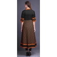 thumbnail image 4 of Bimba Black Geometric Ikat Indian Kurtis For Women Long A Line Casual Anarkali Dresses Ethnic Kurti-Small, 4 of 5