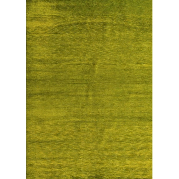 Ahgly Company Machine Washable Indoor Rectangle Oriental Yellow Modern Area Rugs, 7' x 9'