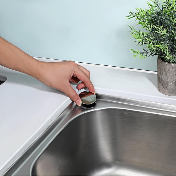 DINHEAROM 6Pcs Sink Holes Silver Faucet Hole Covers for Kitchen Sink Decorative