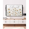 thumbnail image 3 of Daisy Outdoor TV Cover 70 to 75 inch Watercolor Flowers Vintage Wood Grain Waterproof Dustproof TV Covers for Outside with Zipper Remote Control Pocket Flat Screen Protectors, 3 of 7