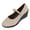 Beige, variant on Willtoo Women’s Mary Jane Wedge Pumps, Closed Toe Faux Suede Wedge Heels with Buckle Strap, Comfort Dress Shoes for Work & Wedding & Outdoor