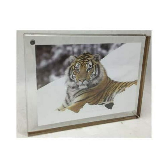 ORIGINAL MAGNET FRAME by CANETTI 6x8 Double Sided Magnetic Picture Frame, Two Acrylic GRAPHITE EDGE