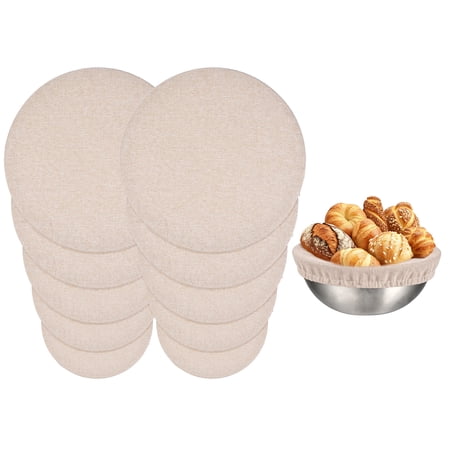 Uxcell 10 Pack Reusable Bowl Covers Food Storage Bowl Covers in 5 Sizes Stretch Cloth Fabric Bread Sourdough Lids for Proofing Food Fruits Leftover Beige Gray