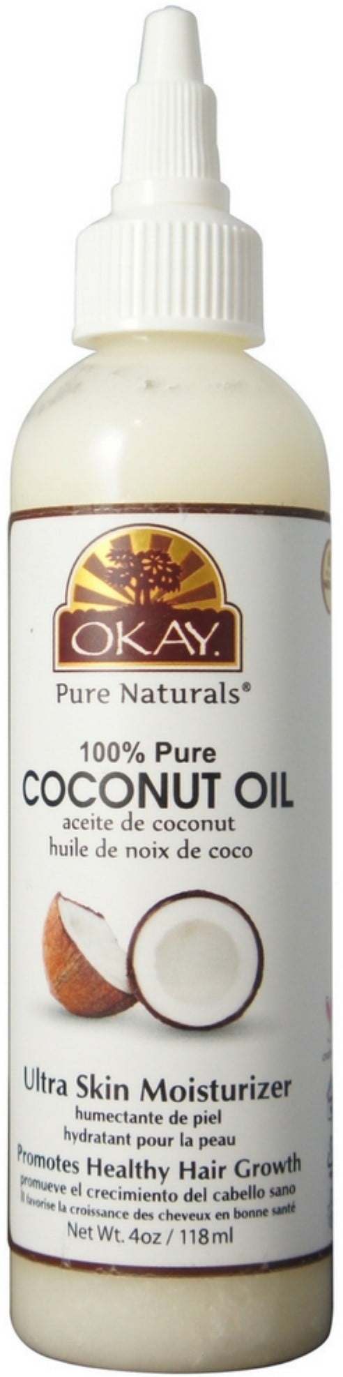 4 Pack - Okay 100% Pure Coconut Oil for Hair & Skin, 4 oz ...