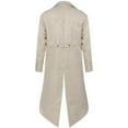 thumbnail image 5 of TFEOQRY Men's Gothic Steampunk Tailcoat Long Trench Frock Coat Beige, 5 of 8