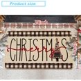 thumbnail image 3 of Merry Christmas Doormat,Christmas Trees Xmas Winter Black White Buffalo Plaid Indoor Outdoor Outside Entrance Doormat Welcome Door Mat Anti-Slip Rubber Seasonal Holiday Decoration 17x29 Inch, 3 of 6