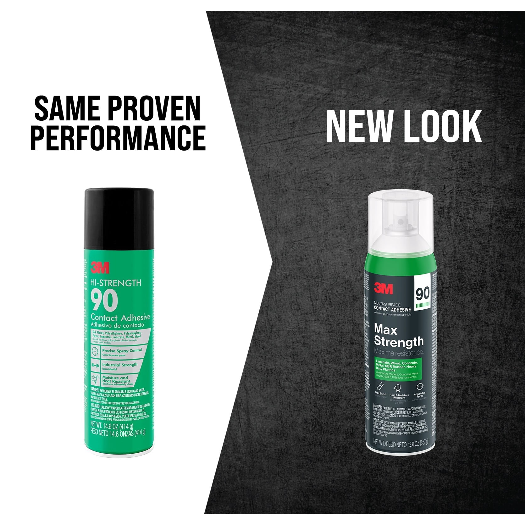 (2 pack) 3M Max Strength 90 Contact Adhesive, Heavy Duty Spray Glue, Contact Cement, Wall Repair, 12.6 oz