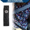 thumbnail image 3 of Unique Bargains Faux Leather Faux Crystal Car Seat Belt Shoulder Pad Shoulder Pad Seat Belt Pad 6.5x23cm Black, 3 of 7