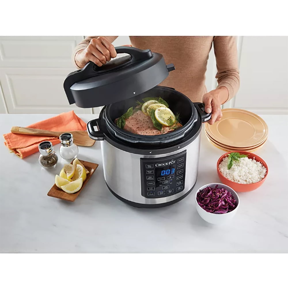  Crock-Pot 2100467 Express Easy Release  6 Quart Slow, Pressure,  Multi Cooker, Stainless Steel: Home & Kitchen