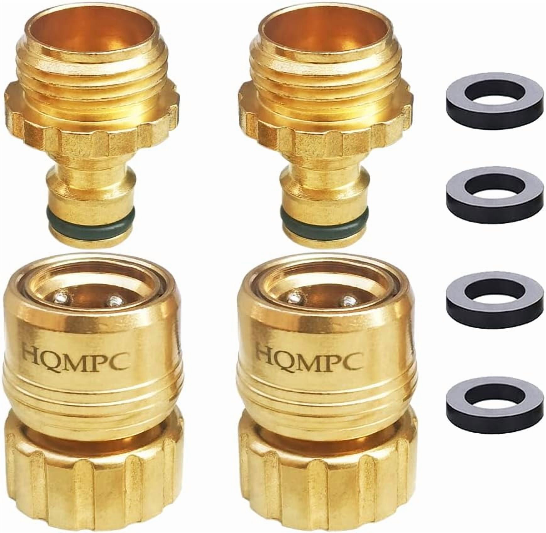 HRTGFD-No Pb Garden Hose Quick Connect Brass Hose Quick Connect Hose Quick Connect Fittings Water Hose Connectors 3/4" GHT (2 SETS)