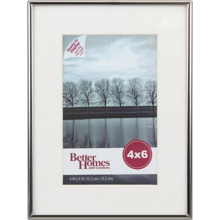 Silver Albi Frame - Better Homes and Gardens 6x8 Thin metal frame matted to 4x6 (silver)