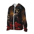 thumbnail image 2 of KLL Elegant Rose Skull Print Men's Women’s UPF 50+ Sun Protection Outdoor Hoodie Jacket Long Sleeve Fishing Hiking Performance Shirt-XX-Large, 2 of 6