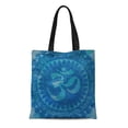 thumbnail image 1 of LADDKE Canvas Tote Bag Enlightened Om Denim Elephant Spiritual Yoga Symbol Bhudda Modern Reusable Handbag Shoulder Grocery Shopping Bags, 1 of 1