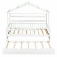 thumbnail image 6 of Aukfa Bed Frame with Trundle, Twin House Bed with Roof and Shelves, Wooden, White, 6 of 8