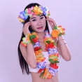 thumbnail image 2 of 4 Pcs Thicken 41 Inch Multicolour Hawaiian Leis for Graduation Party, Dance Party, Photo Prop in Outdoors, 2 of 2