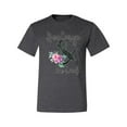 thumbnail image 2 of Wild Bobby, Have Courage & Be Kind Flower Artsy Gift Inspirational Pop Culture Men's Graphic T-Shirt, Heather Black, 5XL, 2 of 3