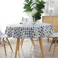 thumbnail image 2 of Northern Europe Style Terylene&Cotton Mixed Round Table Cloth Multicolor Triangle White Line Gray Arrows Printed Table Cloth, 2 of 5